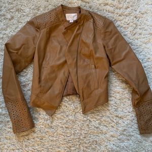 Brown leather jacket